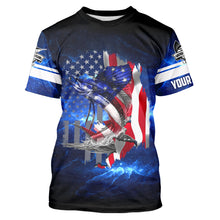 Load image into Gallery viewer, Sailfish Fishing American Flag Patriot blue galaxy Custom Sailfish fishing shirts personalized gift NQS431