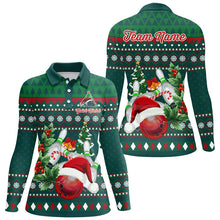 Load image into Gallery viewer, Funny ugly Christmas Green Women's Bowling Shirts Custom Team Bowling Jerseys Xmas Gift for bowlers NQS8894