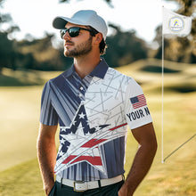 Load image into Gallery viewer, Personalized Red, White and Blue American Flag Star Golf Camo polo shirts for men, unique golf gifts NQS9960