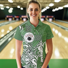 Load image into Gallery viewer, Green Irish Tribal Cross St Patrick's Day Women bowling shirts Custom Lucky Bowling Team Jerseys NQS9382