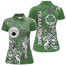 Load image into Gallery viewer, Green Irish Tribal Cross St Patrick's Day Women bowling shirts Custom Lucky Bowling Team Jerseys NQS9382
