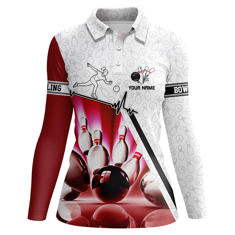camo personalized bowling shirt for women – custom name design side view