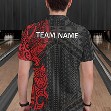 Load image into Gallery viewer, Black and Red Tribal pattern Mens Bowling Shirts Custom Bowling outfit men Team bowling league jersey NQS9738
