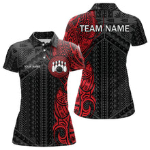Load image into Gallery viewer, Black and Red Tribal pattern Womens Bowling Shirts Custom Bowling outfit ladies Team bowling jerseys NQS9738