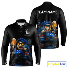 Load image into Gallery viewer, Funny American Flag Golf ball Mens golf polo shirts custom golf and beer golf apparel for mens NQS10009