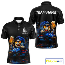 Load image into Gallery viewer, Funny American Flag Golf ball Mens golf polo shirts custom golf and beer golf apparel for mens NQS10009