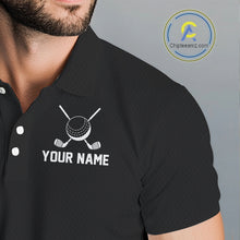Load image into Gallery viewer, Black and White American Flag Mens golf polo shirts Custom name patriotic team golf uniform NQS10018