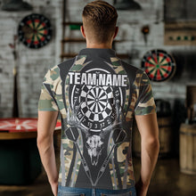 Load image into Gallery viewer, Deer Skull Darts Board Camo Darts Polo, Quarter zip Shirts For Men Custom Team Darts Jersey NQS9444