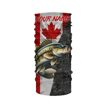 Load image into Gallery viewer, Canadian Flag Smallmouth Bass Fishing Custom long sleeve performance Fishing Shirts, Bass jerseys NQS5072