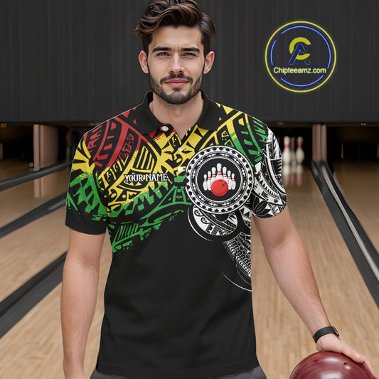 Personalized Tribal pattern Mens Bowling Shirts Custom Bowling outfit for men Team bowling jersey NQS9813
