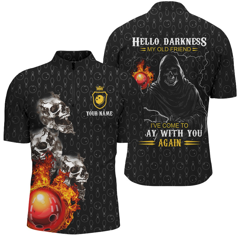 Custom bowling shirt for men – personalized team jersey front view