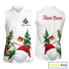 Load image into Gallery viewer, Christmas golf ball clubs Women Sleeveless polo shirts Custom Christmas team golf jerseys NQS10805
