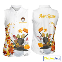 Load image into Gallery viewer, Autumn golf ball clubs Women Sleeveless polo shirts Custom Thanksgiving team golf jerseys NQS10806
