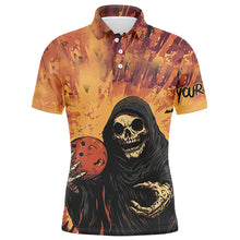 Load image into Gallery viewer, Halloween Skull Bowling custom Mens Bowling Polo, Quarter Zip Shirts, gift for team bowlers jerseys NQS8183