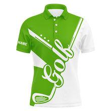Load image into Gallery viewer, Green and white golf clubs Mens Golf Polo Shirts custom golf tops for men, men's golf apparel NQS9142