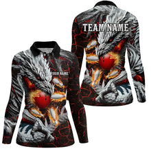 Load image into Gallery viewer, Red Magma texture Custom Dragon Flame Bowling Team Shirts Women Bowling League Jerseys Bowler Outfit NQS8252
