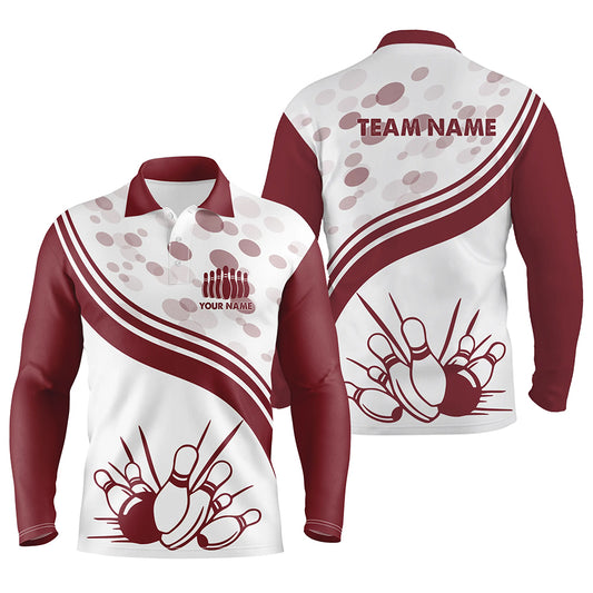 white personalized bowling shirt for men – custom name design side view
