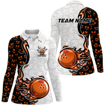 Load image into Gallery viewer, Halloween pattern Womens bowling Polo, Quarter zip shirts custom Team bowling jerseys bowling outfits NQS8090