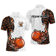 Load image into Gallery viewer, Halloween pattern Mens bowling Polo, Quarter zip shirts custom Team bowling jerseys bowling outfits NQS8090