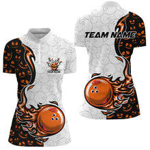 Load image into Gallery viewer, Halloween pattern Womens bowling Polo, Quarter zip shirts custom Team bowling jerseys bowling outfits NQS8090
