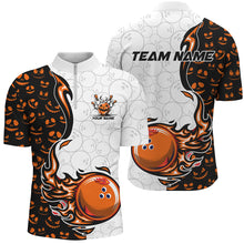 Load image into Gallery viewer, Halloween pattern Mens bowling Polo, Quarter zip shirts custom Team bowling jerseys bowling outfits NQS8090