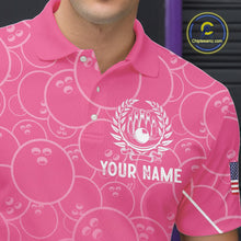 Load image into Gallery viewer, Pink bowling camo Mens bowling shirts Custom American flag patriotic bowling team league jerseys NQS10714