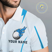 Load image into Gallery viewer, Blue American Flag Golf Polo Shirts For Men custom men's patriotic golf shirts, best golf gifts NQS10934