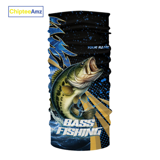 Blue Camo Largemouth Bass fishing Custom sun protection Bass fishing jerseys, custom fishing apparel NQS9931