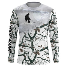 Load image into Gallery viewer, Ice fishing walleye winter camo Custom fishing shirts for men Performance Long Sleeve Fishing Apparel NQS2498