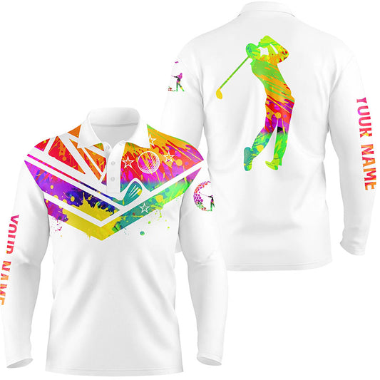 Mens golf polo shirts watercolor New Zealand flag custom name white golf shirt NQS4362