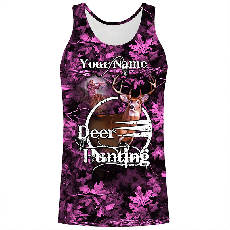 Deer hunting pink camo Custom Name 3D Full Printing hunting shirts, hunting apparel for deer hunter NQS1858