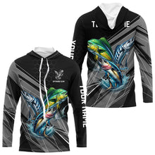 Load image into Gallery viewer, Personalized Black camo Mahi-mahi, Wahoo, Tuna Offshore slam Fishing Jerseys Long Sleeve Fishing Shirt NQS9752