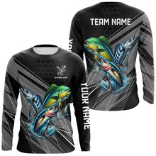 Load image into Gallery viewer, Personalized Black camo Mahi-mahi, Wahoo, Tuna Offshore slam Fishing Jerseys Long Sleeve Fishing Shirt NQS9752