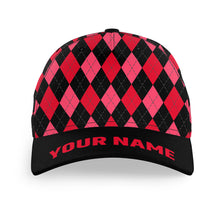 Load image into Gallery viewer, Multicolor argyle pattern custom name golf sun hats, unique golf gifts for golfers NQS9865