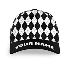 Load image into Gallery viewer, Multicolor argyle pattern custom name golf sun hats, unique golf gifts for golfers NQS9865