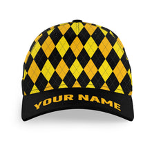 Load image into Gallery viewer, Multicolor argyle pattern custom name golf sun hats, unique golf gifts for golfers NQS9865