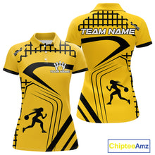 Load image into Gallery viewer, Custom Black and Yellow Bowling Shirts For Women, Personalized Team Bowling Jersey Bowler Outfit NQS10575