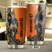 Load image into Gallery viewer, Black Labrador Retriever Birds & Deer shed Hunting Dog Custom name Stainless Steel Tumbler Cup FSD4284