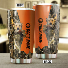 Load image into Gallery viewer, Yellow Labrador Retriever Birds & Deer shed Hunting Dog Custom name Stainless Steel Tumbler Cup FSD4287