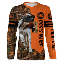 Load image into Gallery viewer, Pheasant Hunting with Dog English Pointer Customize Name Shirts for Bird Hunter, pheasant hunter FSD4041