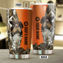Load image into Gallery viewer, Small Munsterlander Birds & Deer shed Hunting Dog Custom name Stainless Steel Tumbler Cup FSD4326