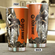 Load image into Gallery viewer, Small Munsterlander Birds & Deer shed Hunting Dog Custom name Stainless Steel Tumbler Cup FSD4326