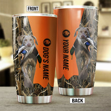 Load image into Gallery viewer, Weimaraner Birds & Deer shed Hunting Dog Custom name Stainless Steel Tumbler Cup FSD4329