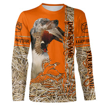 Load image into Gallery viewer, Llewellin English Setter Dog Pheasant Hunting Blaze Orange Hunting Shirts, Pheasant Hunting Clothing FSD4171