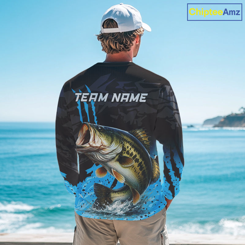 Largemouth Bass Fishing Jerseys For Men, Custom Bass Performance Fishing Apparel NHT513
