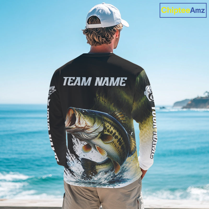 Largemouth Bass Fishing Shirts Long Sleeve For Men, Beautiful Bass Fishing Shirts NHT529