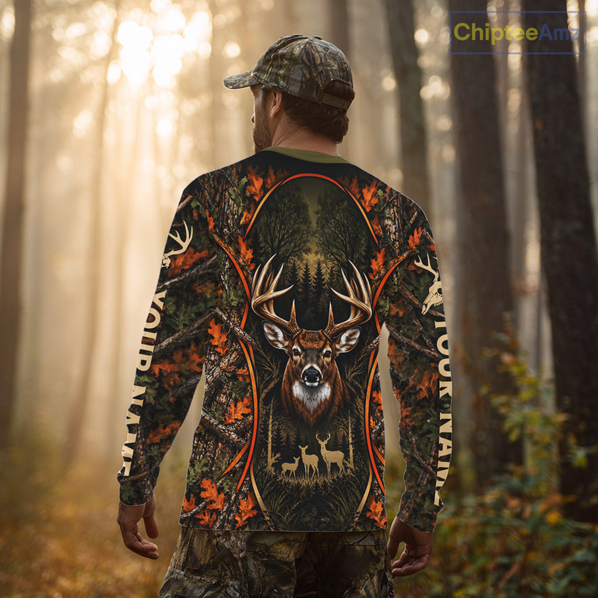 Autumn Mountain Buck Deer Hunting Tee Personalized Wildlife Outdoor Sports Shirt NHT1691