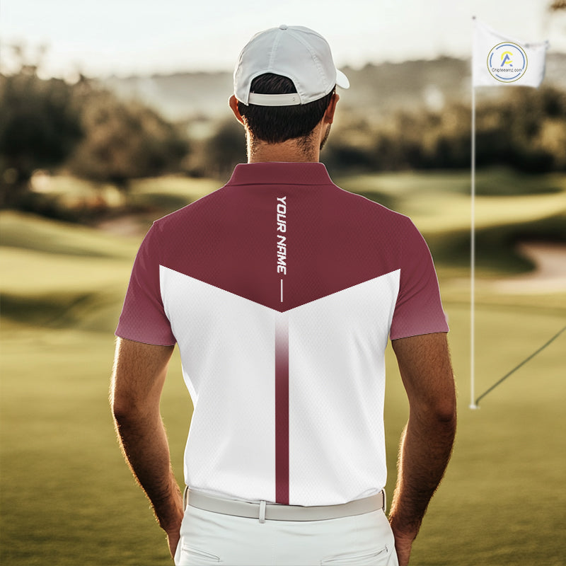Personalized Golf Polo Shirt Custom Name Golf Club Polo For Men Golf Tournament Apparel|Red