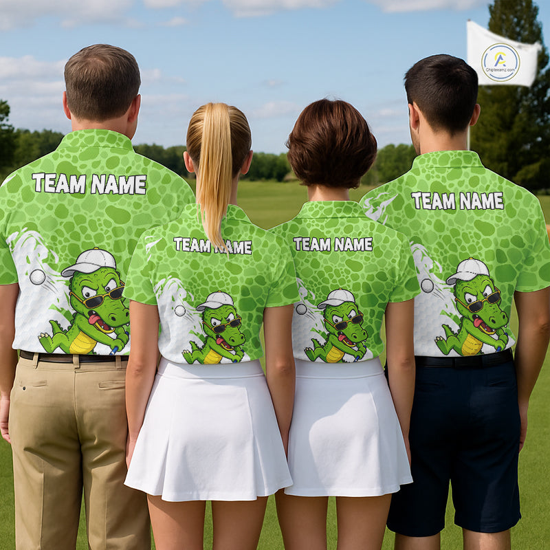 Personalized Funny Alligator Men Golf Polo Shirt, Custom Name & Team All Over Print Golf Shirt NHT1614