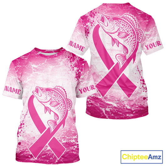 Pink Crappie Fishing Shirt Short Sleeve, Breast Cancer Awareness Fishing Shirt, Crappie Fisher Gift NHT1472